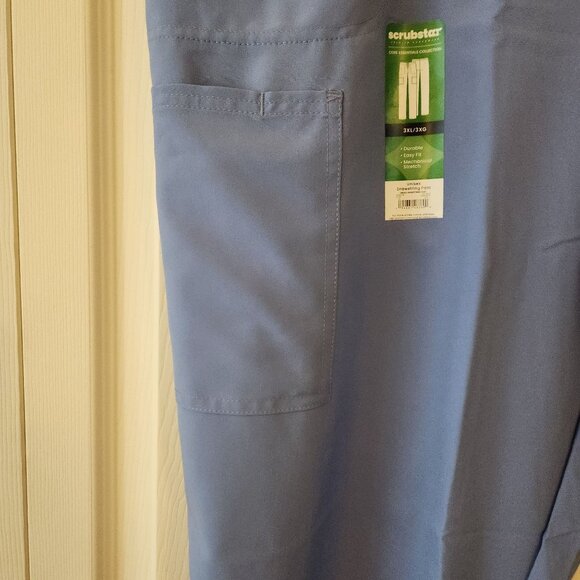 Scrubstar 3XL/3XG Blue Unisex Drawstring Pants Durable Easy Fit Stretchy Polyest - Picture 4 of 9